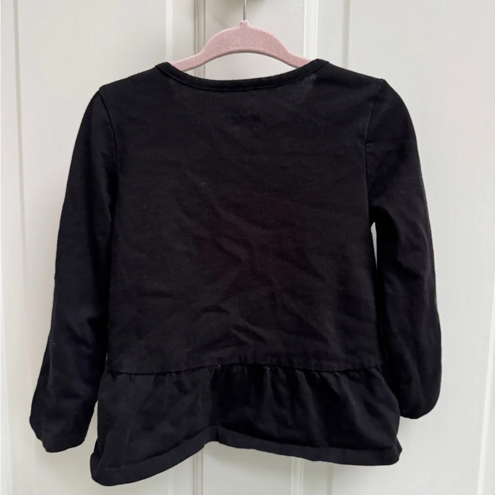 The Children’s Place 3T Black Santa’s Favorite Christmas Long Sleeve Top Blouse